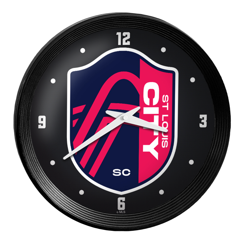 St. Louis CITYSC: Ribbed Frame Wall Clock
