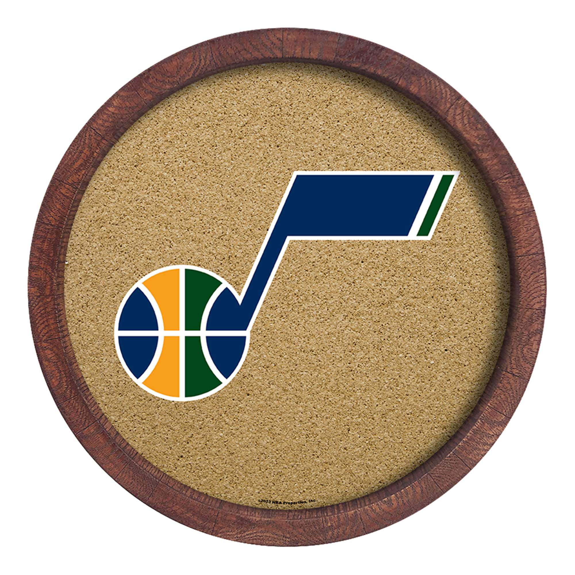 Utah Jazz: "Faux" Barrel Framed Cork Board    