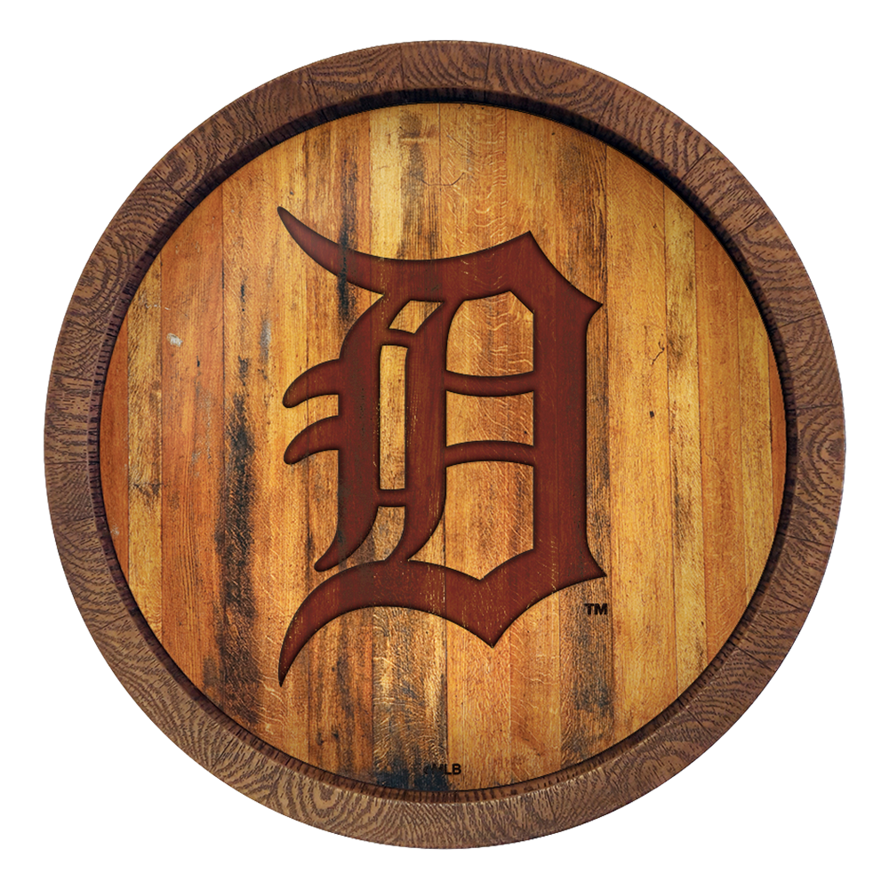 Detroit Tigers Logo - Branded "Faux" Barrel Top Sign  