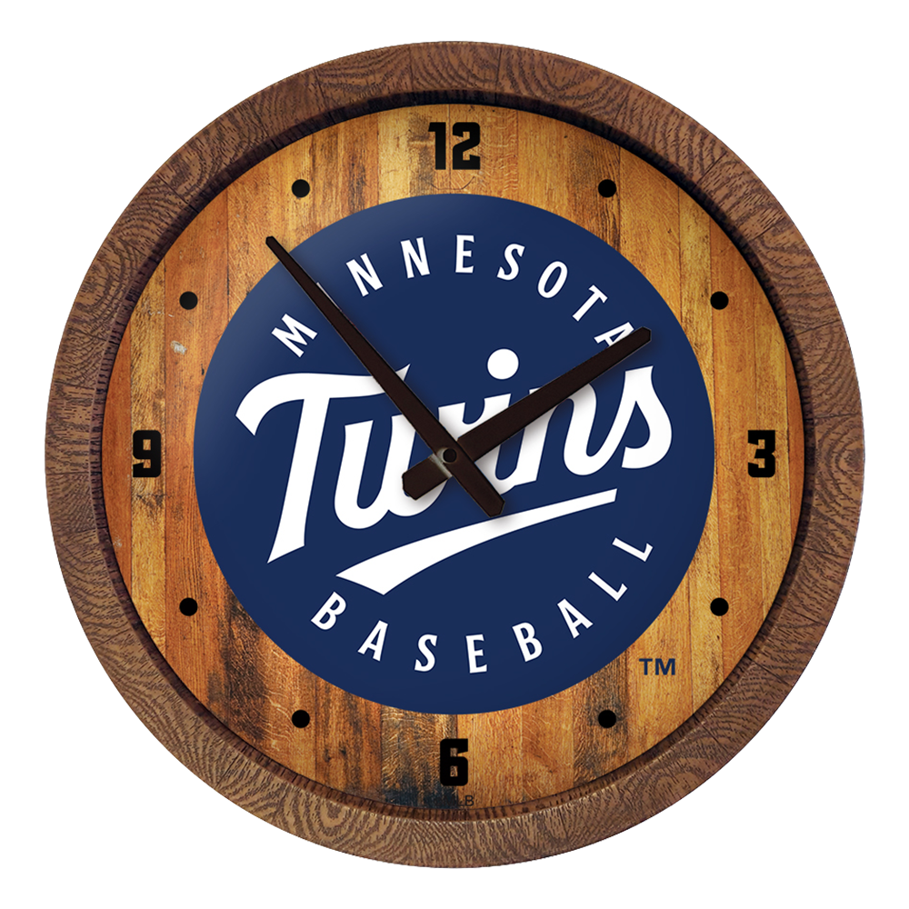 Minnesota Twins "Faux" Barrel Top Clock  