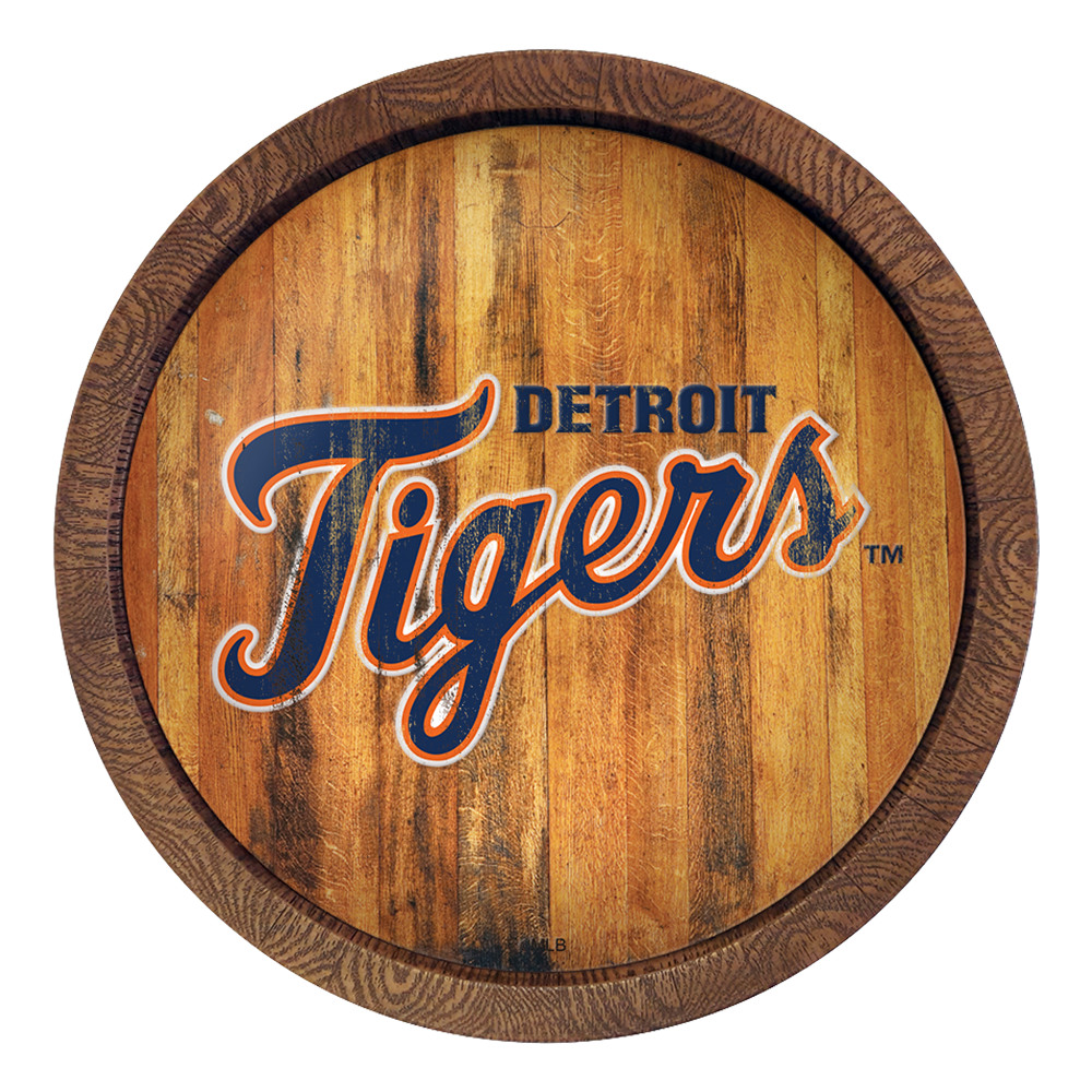 Detroit Tigers Weathered "Faux" Barrel Top Sign  