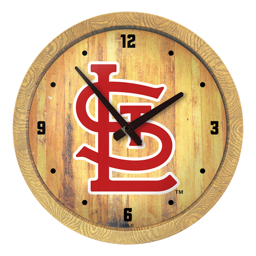 St. Louis Cardinals: Logo - "Faux" Barrel Top Clock   