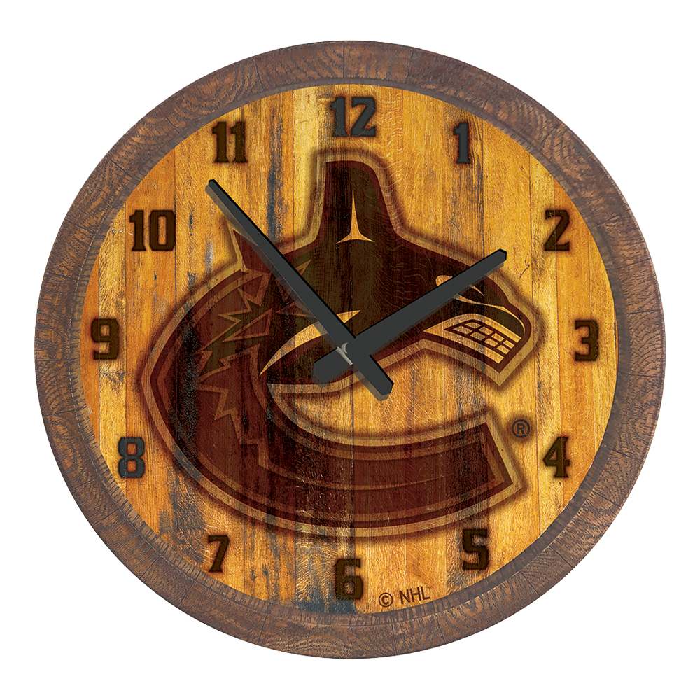 Vancouver Canucks Branded "Faux" Barrel Top Wall Clock  