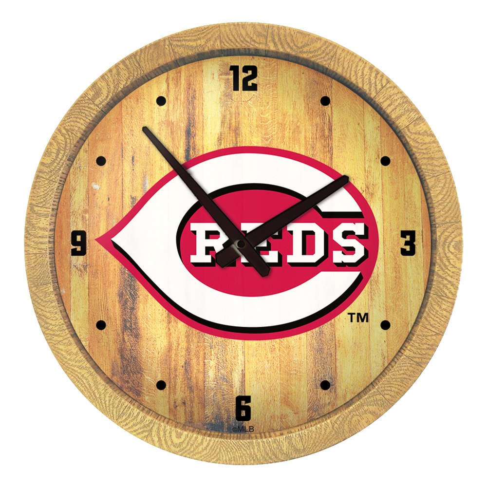 Cincinnati Reds "Faux" Barrel Top Clock  