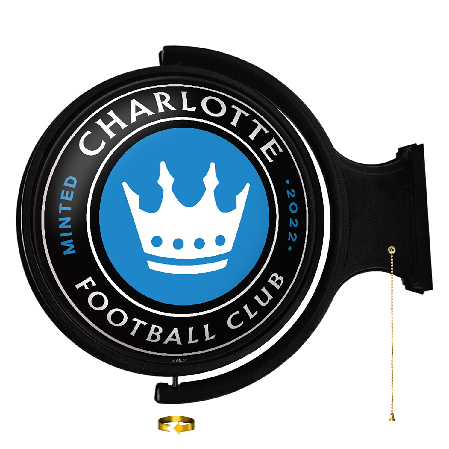 Charlotte FC: Original Round Rotating Lighted Wall Sign