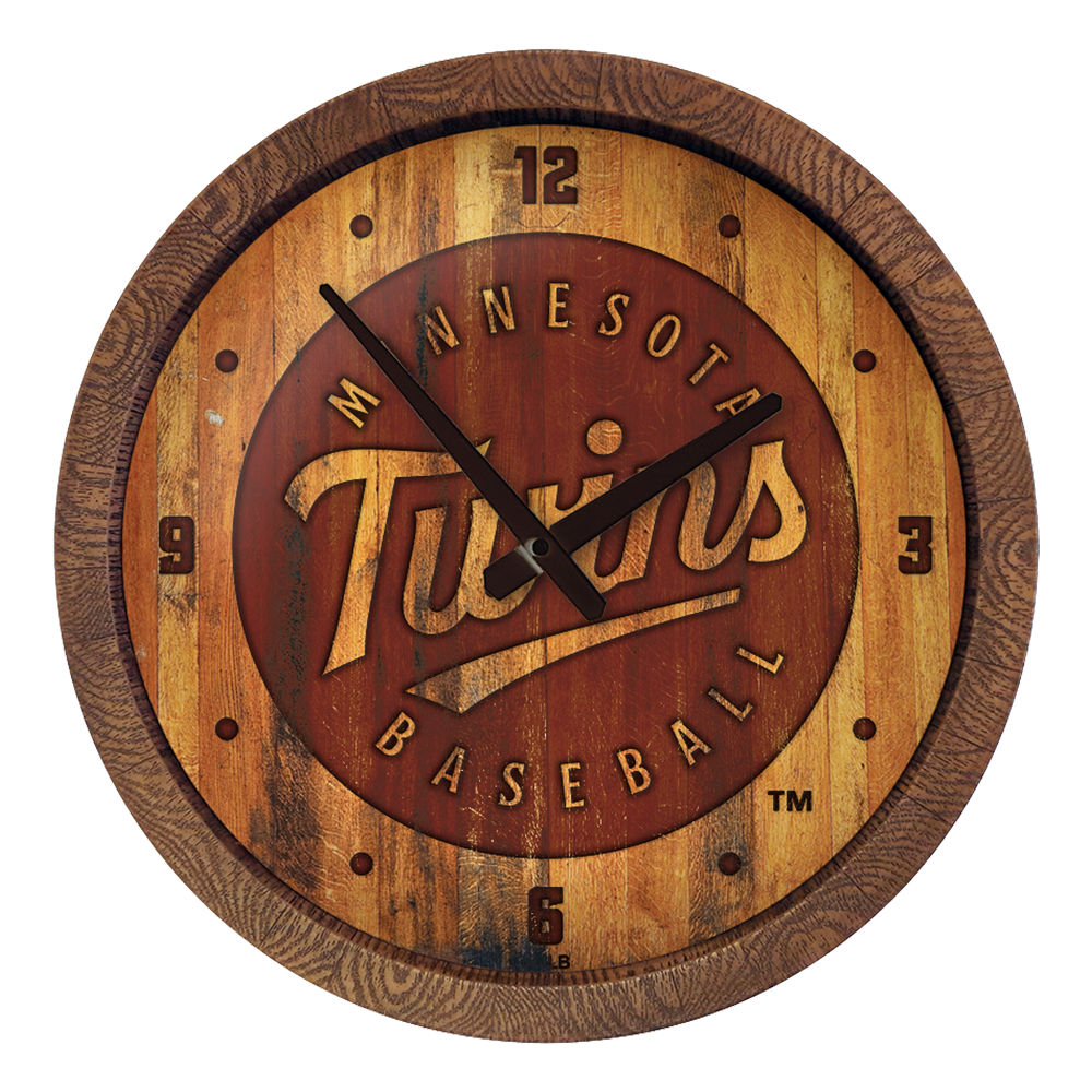 Minnesota Twins Branded "Faux" Barrel Top Clock  