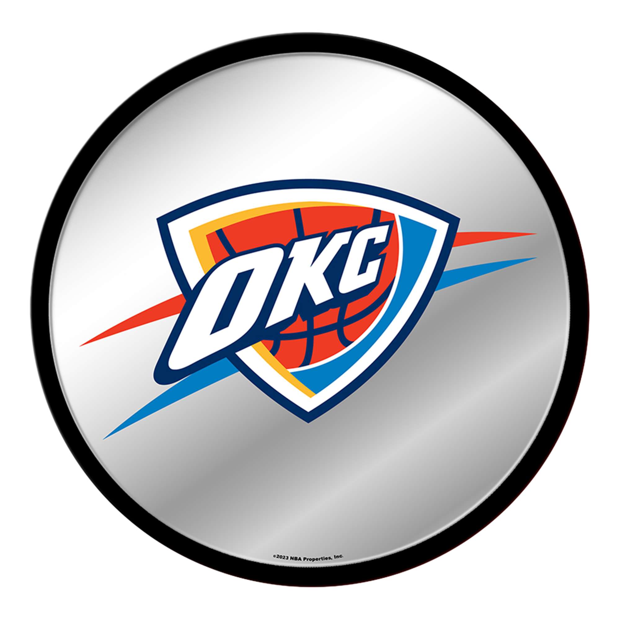 Oklahoma City Thunder: Modern Disc Mirrored Wall Sign