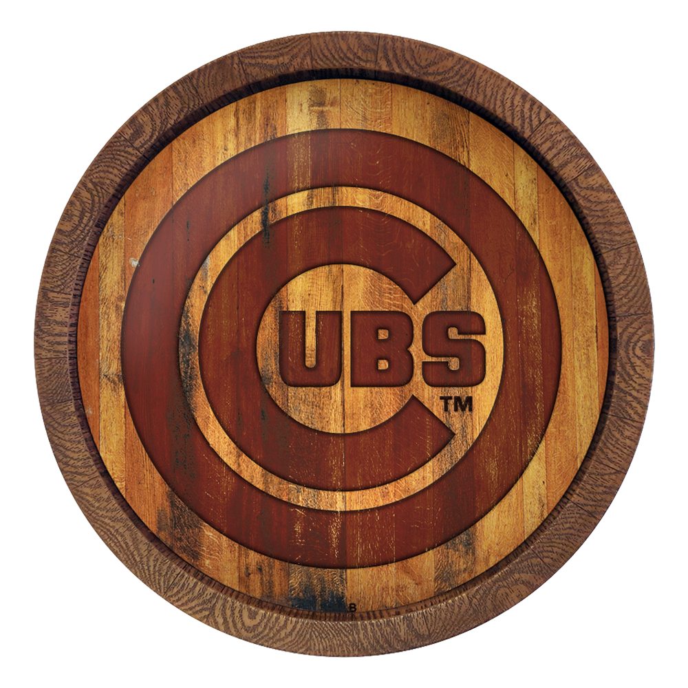 Chicago Cubs Branded "Faux" Barrel Top Sign  