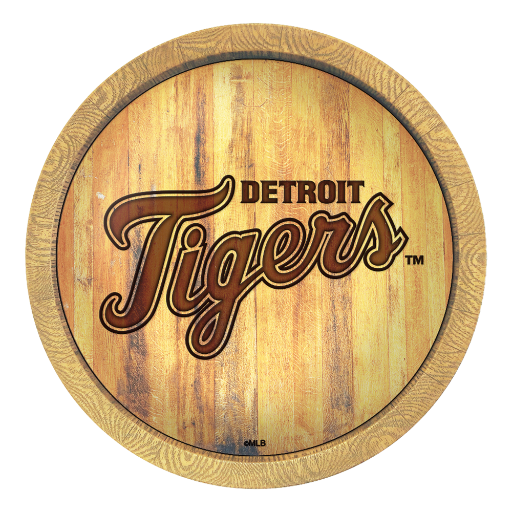 Detroit Tigers Branded "Faux" Barrel Top Sign  