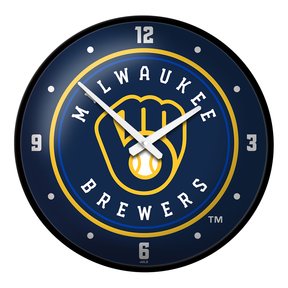 Milwaukee Brewers Modern Disc Wall Clock  