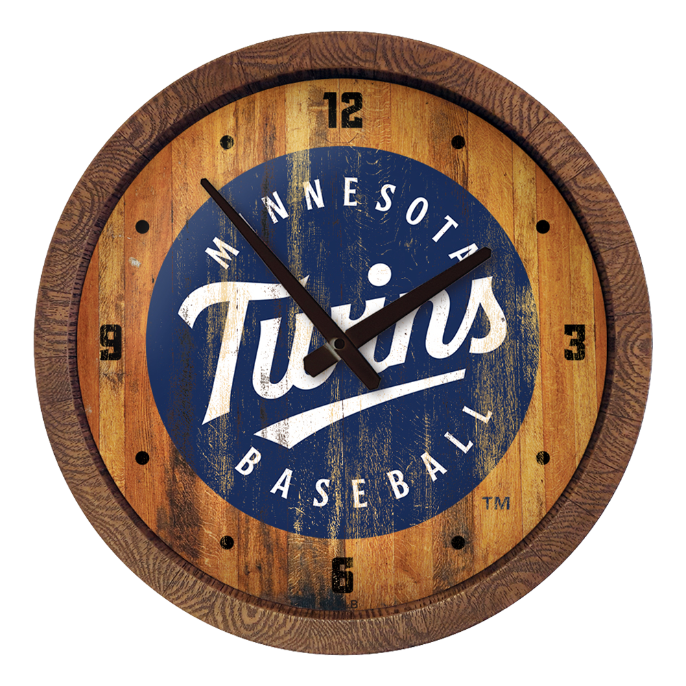 Minnesota Twins Weathered "Faux" Barrel Top Clock  