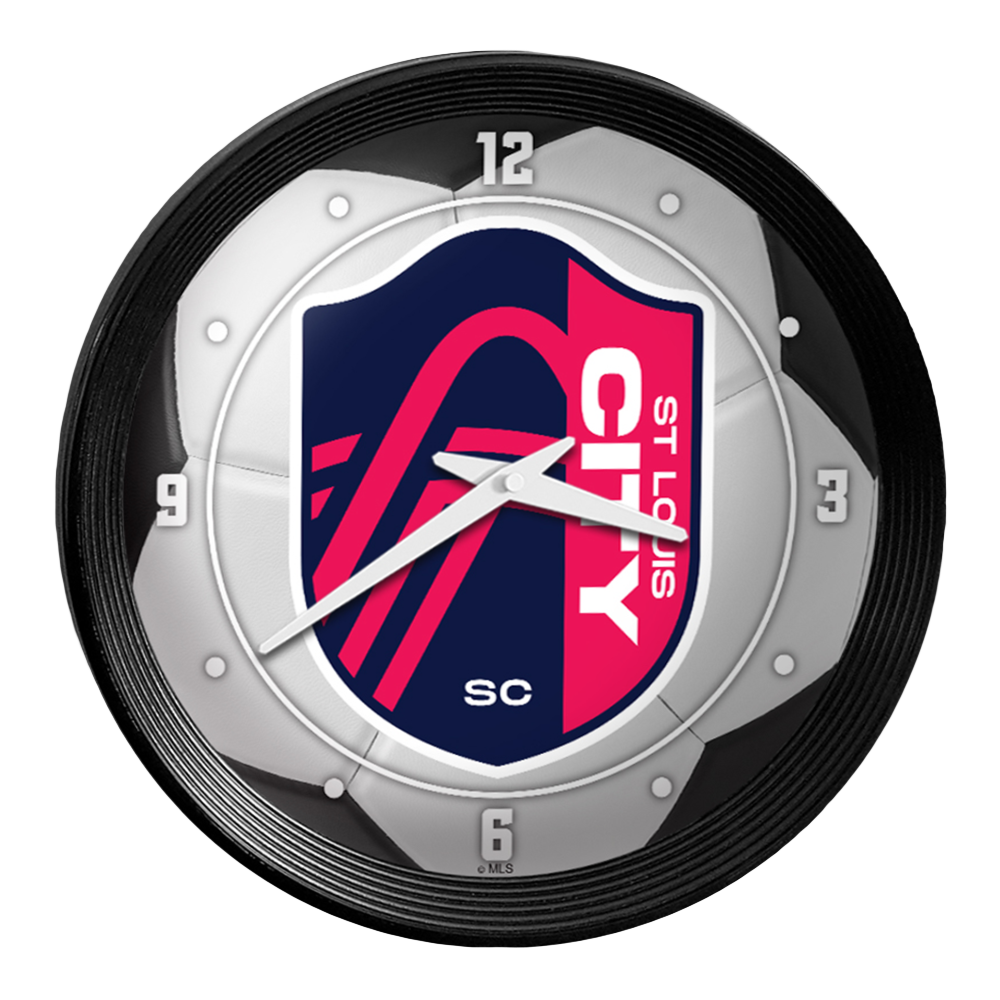 St. Louis CITYSC: Soccer Ball - Ribbed Frame Wall Clock