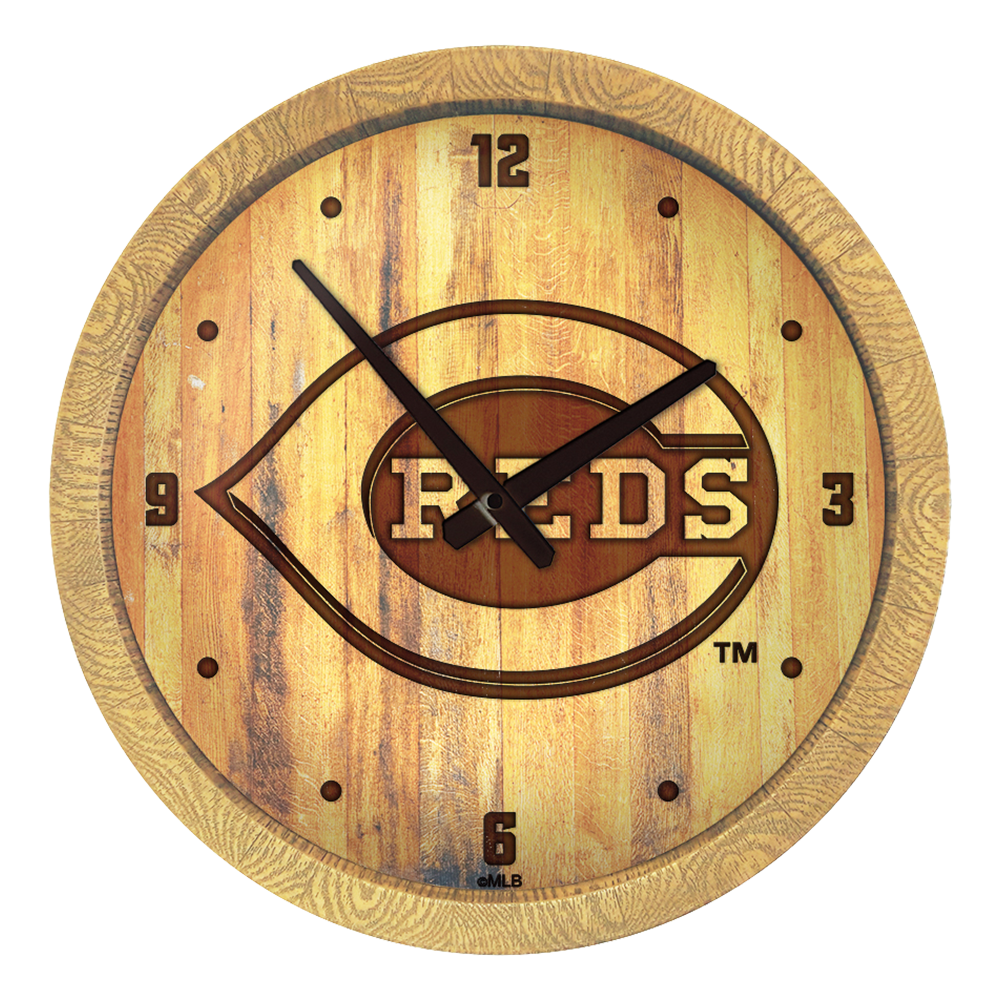 Cincinnati Reds Branded "Faux" Barrel Top Clock  