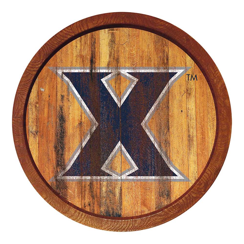 Xavier Musketeers Weathered "Faux" Barrel Top Sign  