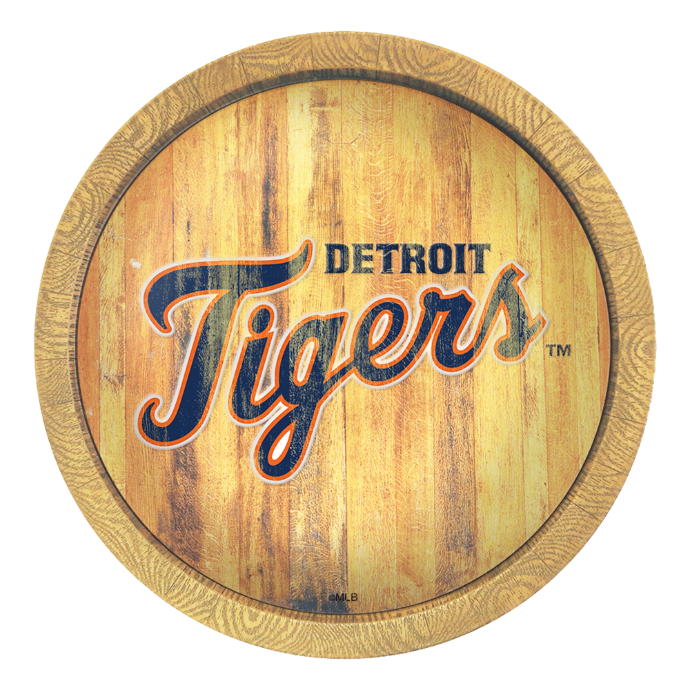 Detroit Tigers Weathered "Faux" Barrel Top Sign  