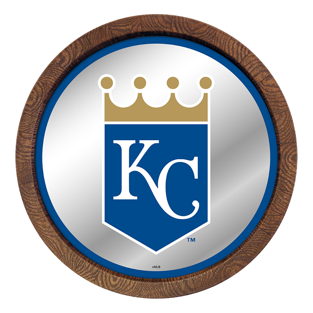 Kansas City Royals Logo - "Faux" Barrel Top Mirrored Wall Sign  