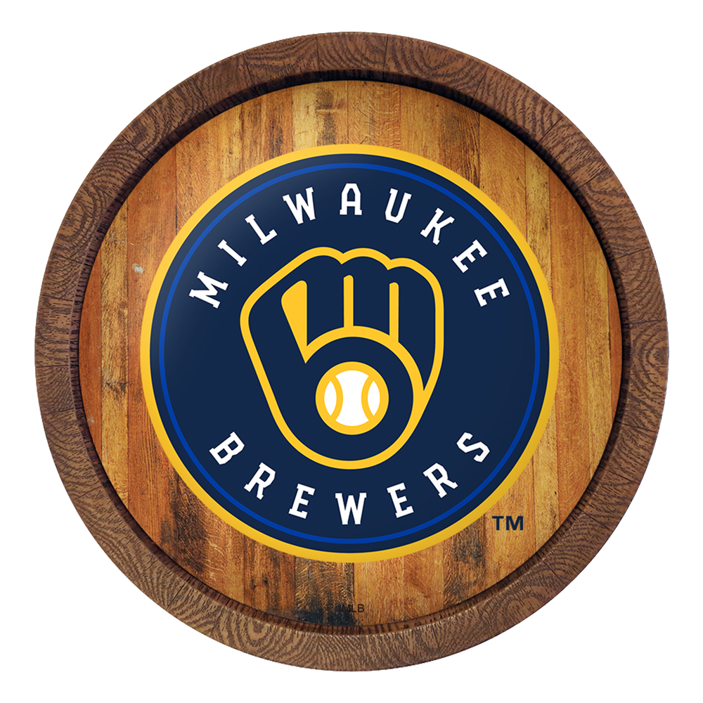 Milwaukee Brewers "Faux" Barrel Top Sign  