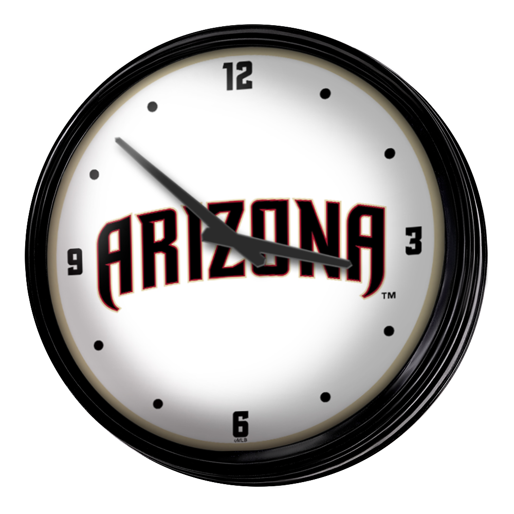 Arizona Diamondbacks Wordmark - Retro Lighted Wall Clock  