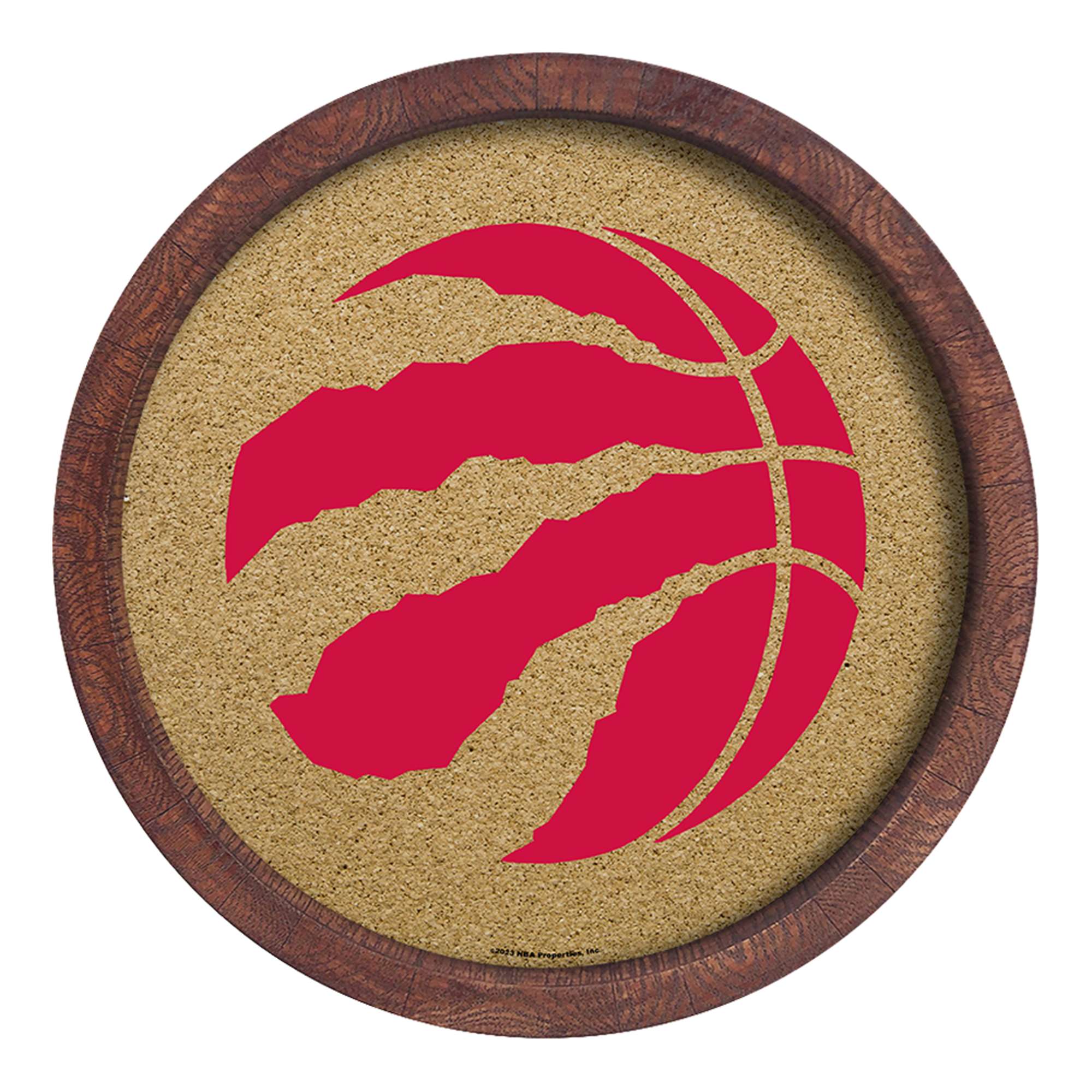 Toronto Raptors: "Faux" Barrel Framed Cork Board    