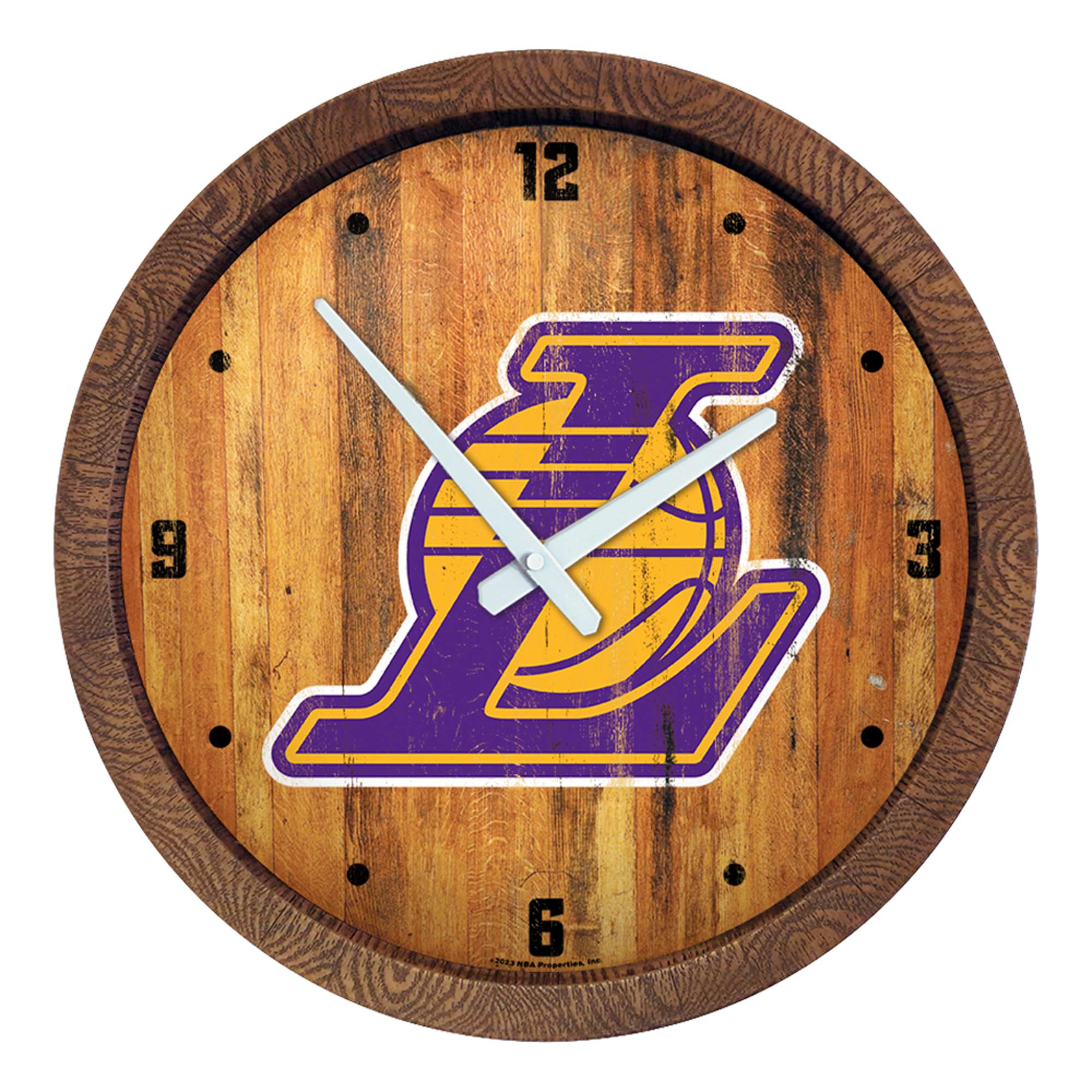 Los Angeles Lakers: Logo - "Faux" Barrel Top Clock    