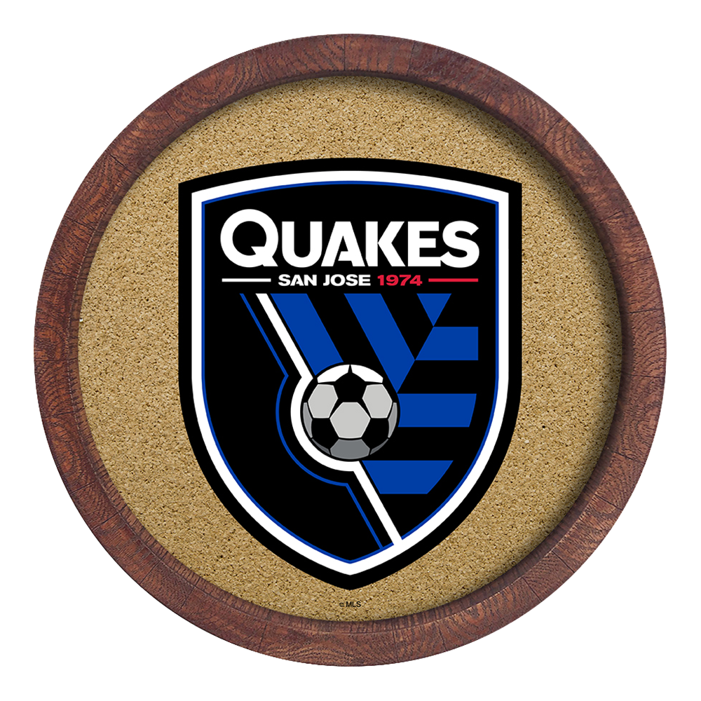 San Jose Earthquakes: "Faux" Barrel Framed Cork Board  
