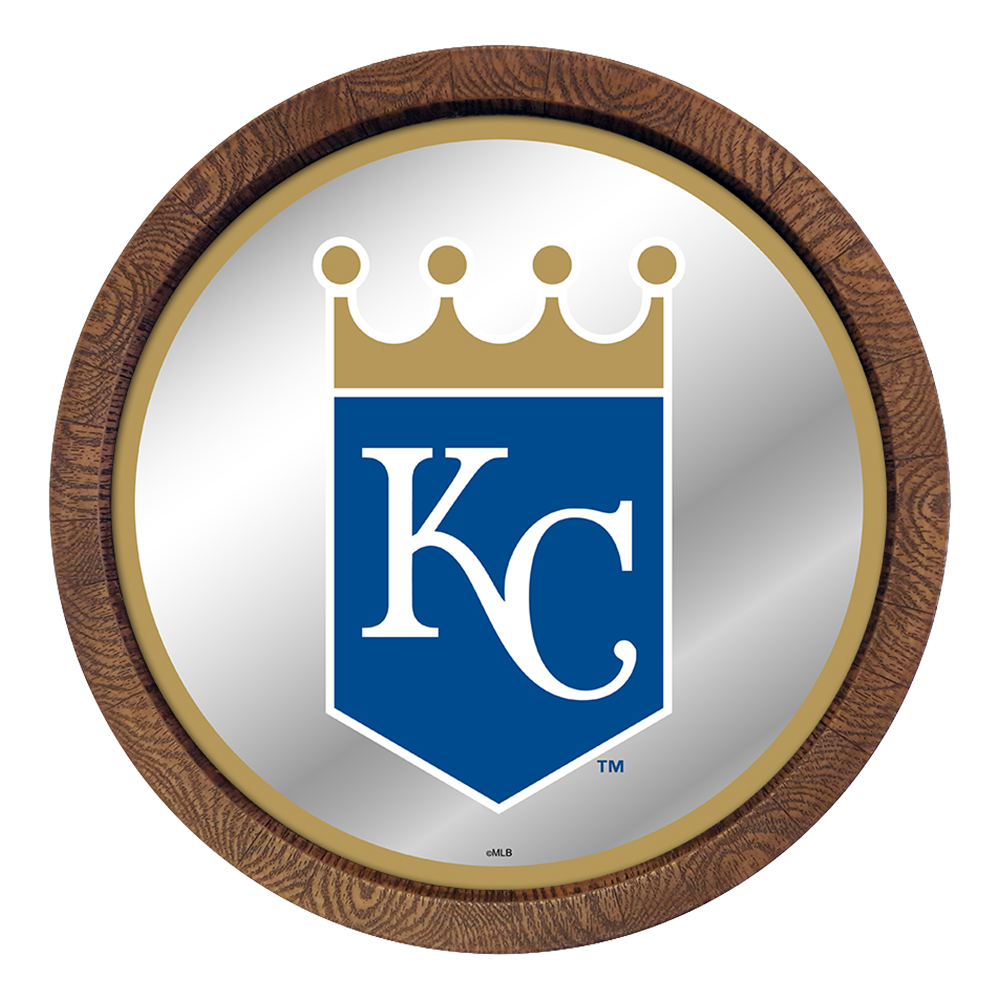 Kansas City Royals Logo - "Faux" Barrel Top Mirrored Wall Sign  