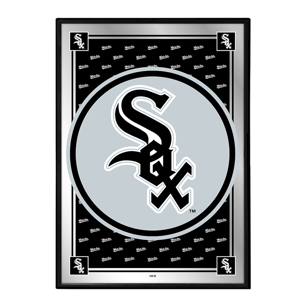 Chicago White Sox Vertical Team Spirit - Framed Mirrored Wall Sign  