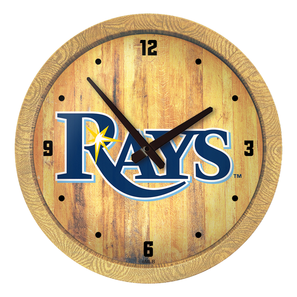 Tampa Bay Rays "Faux" Barrel Top Clock  