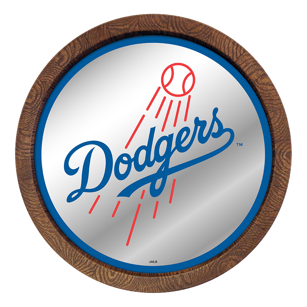 Los Angeles Dodgers "Faux" Barrel Top Mirrored Wall Sign  