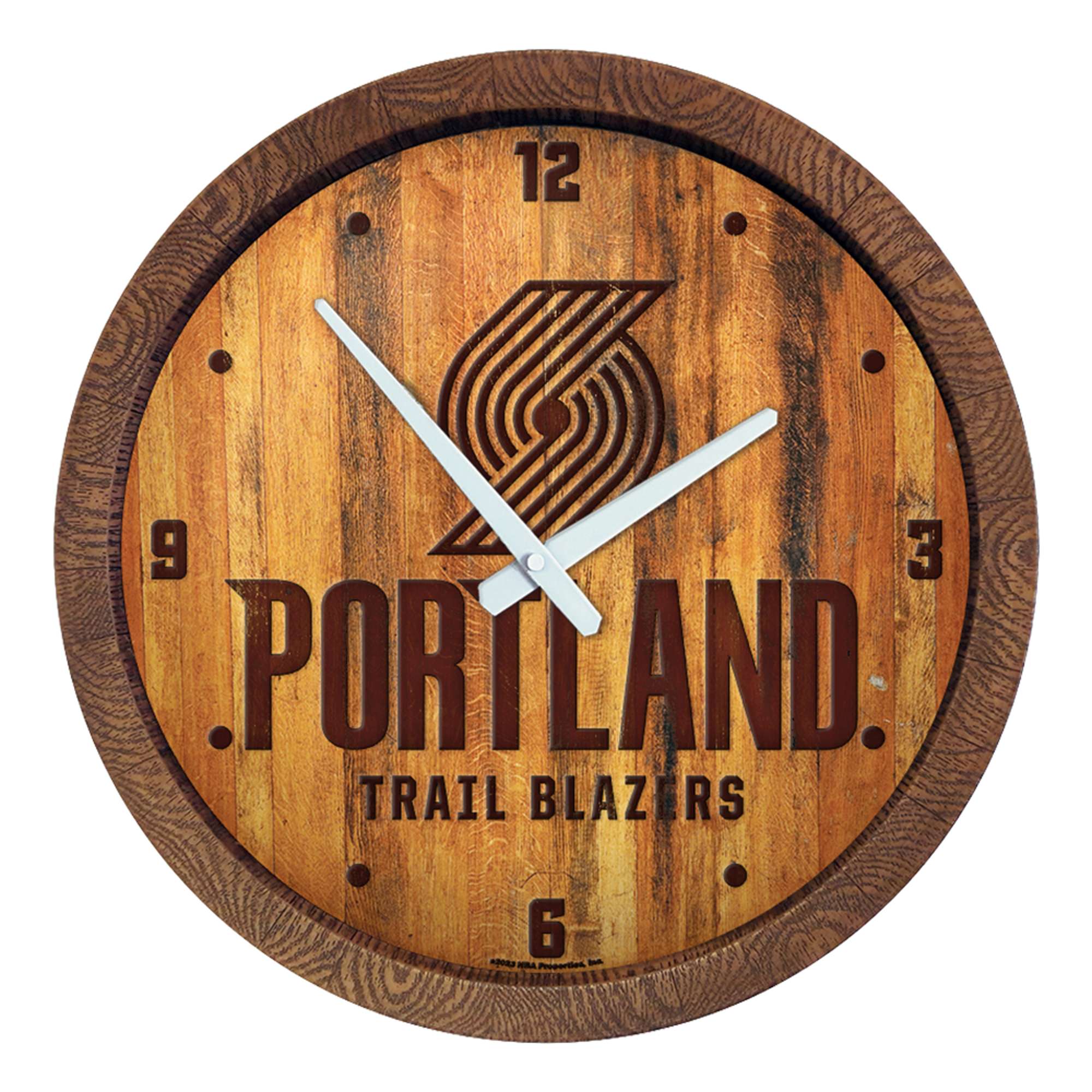 Portland Trail Blazers: Logo - "Faux" Barrel Top Clock  