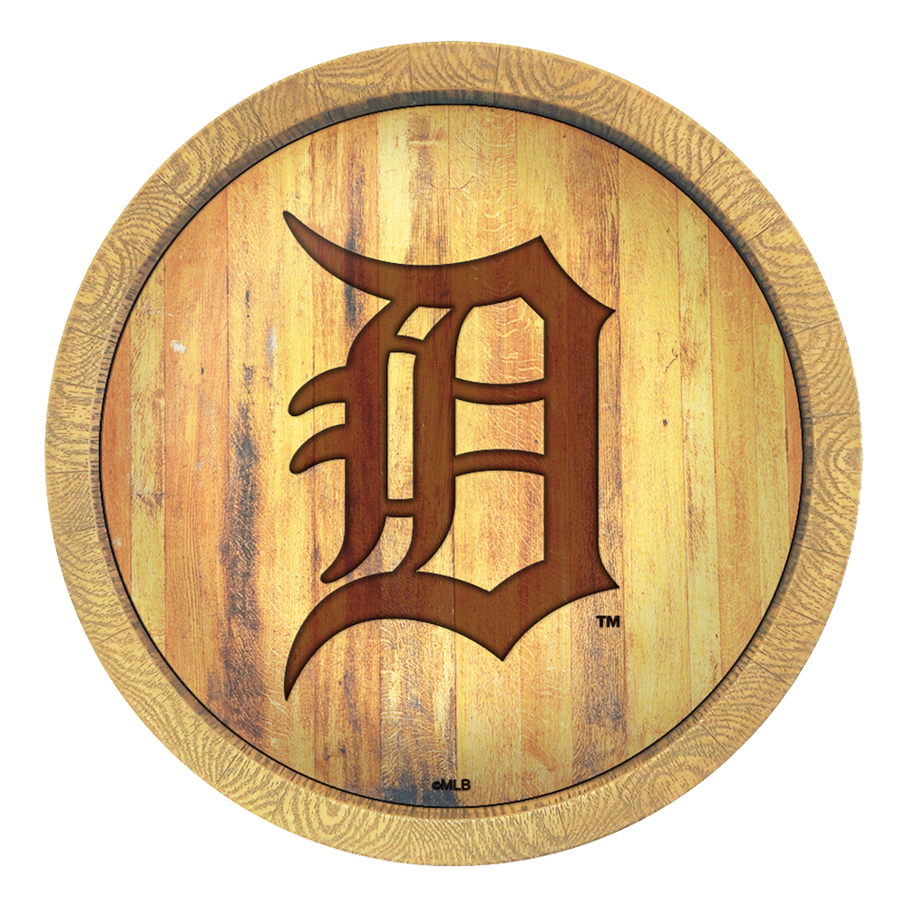 Detroit Tigers Logo - Branded "Faux" Barrel Top Sign  