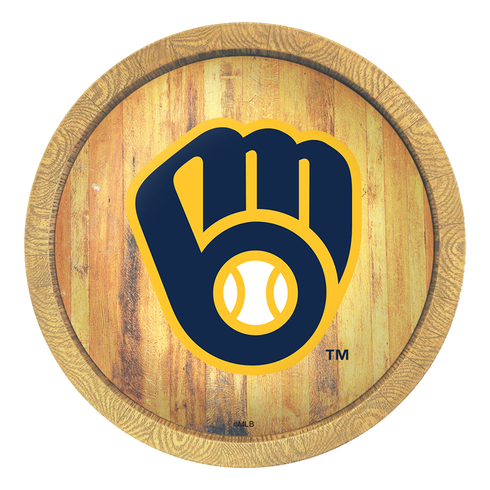 Milwaukee Brewers Logo - "Faux" Barrel Top Sign  