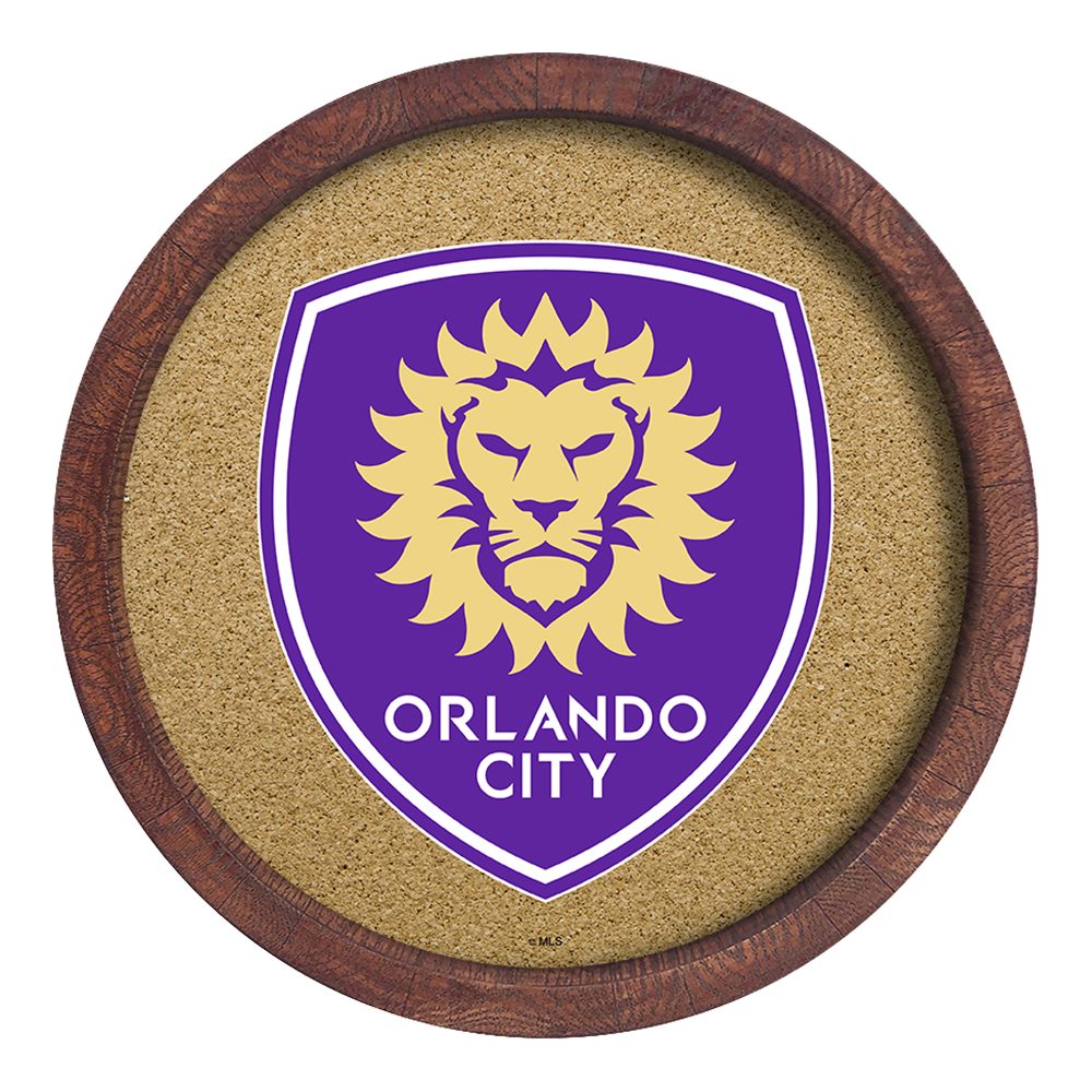 Orlando City: "Faux" Barrel Framed Cork Board  