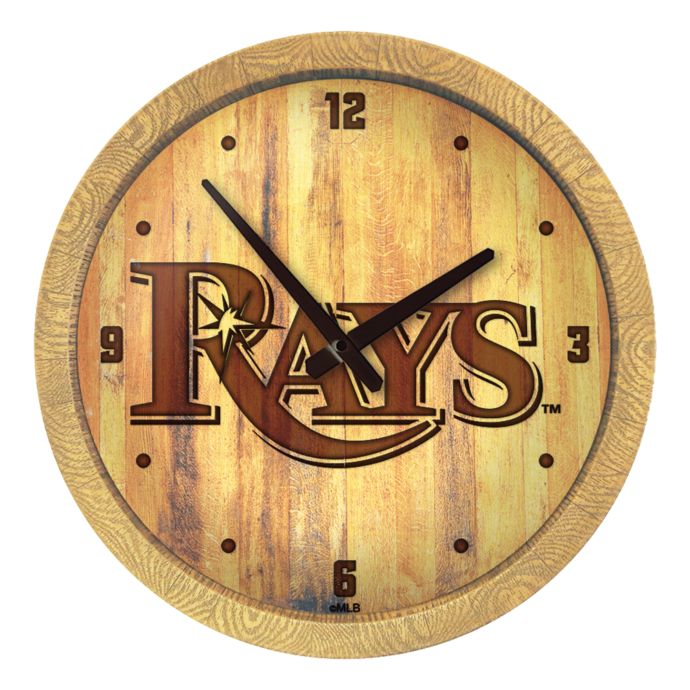 Tampa Bay Rays Branded "Faux" Barrel Top Clock  