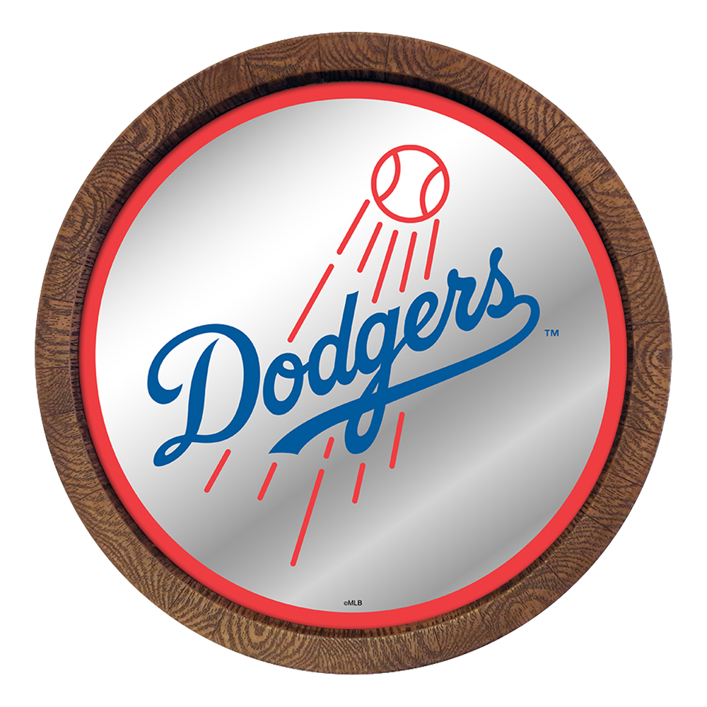 Los Angeles Dodgers "Faux" Barrel Top Mirrored Wall Sign  