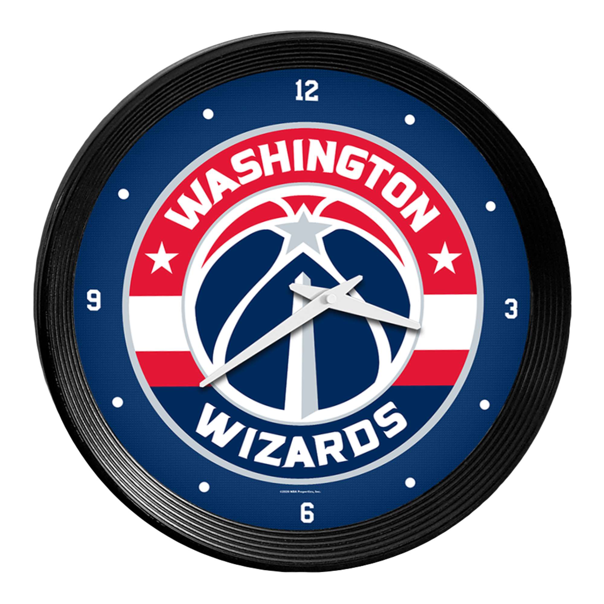 Washington Wizards: Ribbed Frame Wall Clock