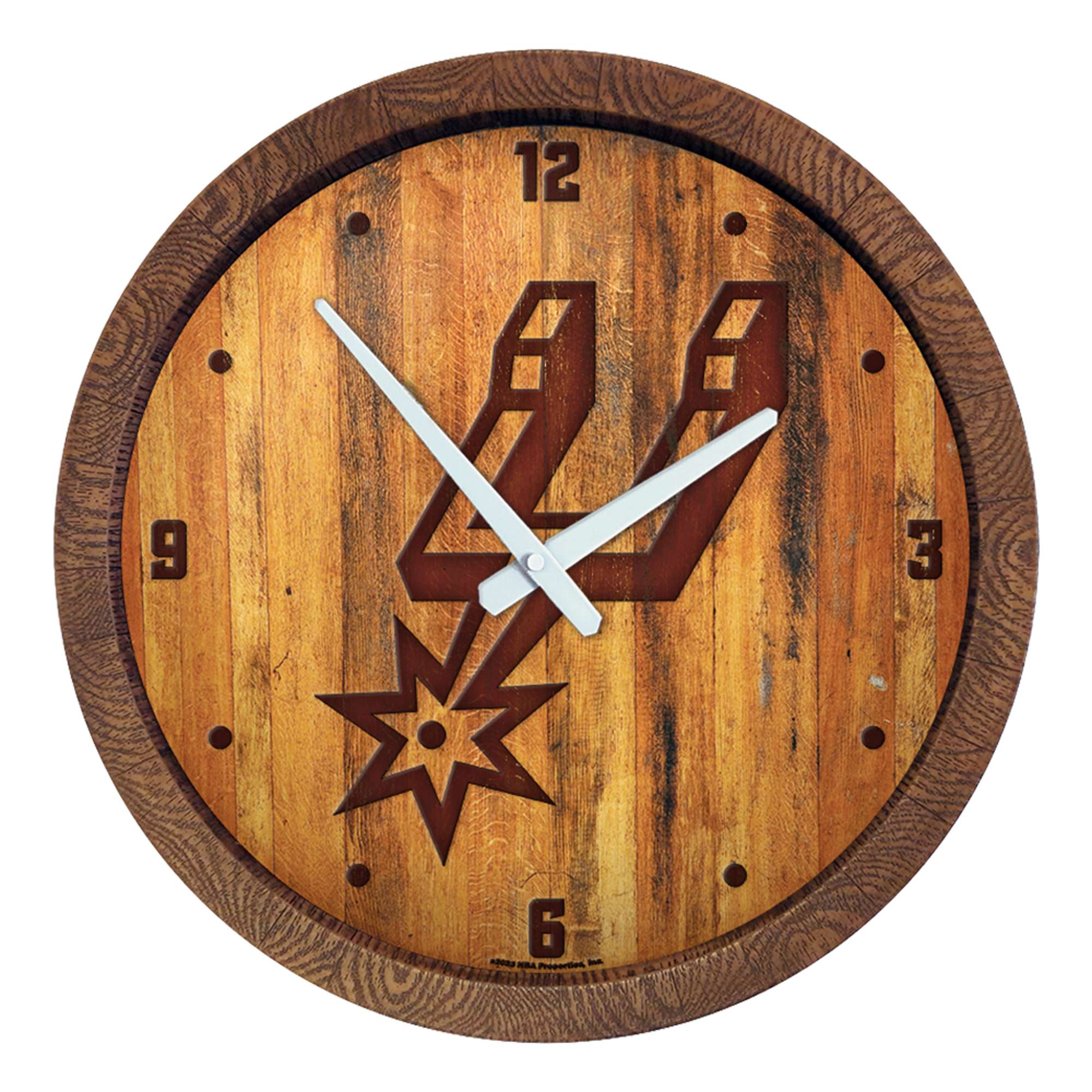 San Antonio Spurs: "Faux" Barrel Top Clock  