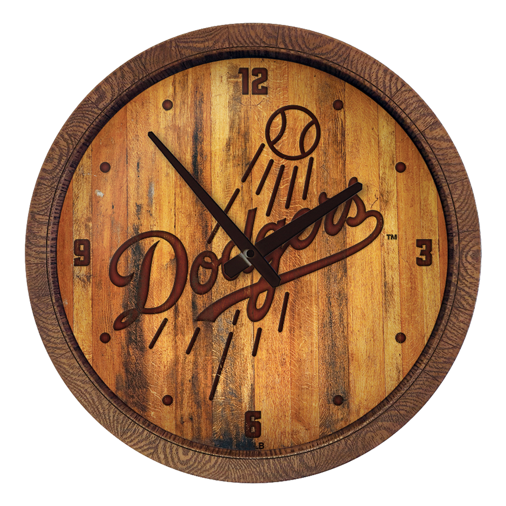 Los Angeles Dodgers Branded "Faux" Barrel Top Clock  