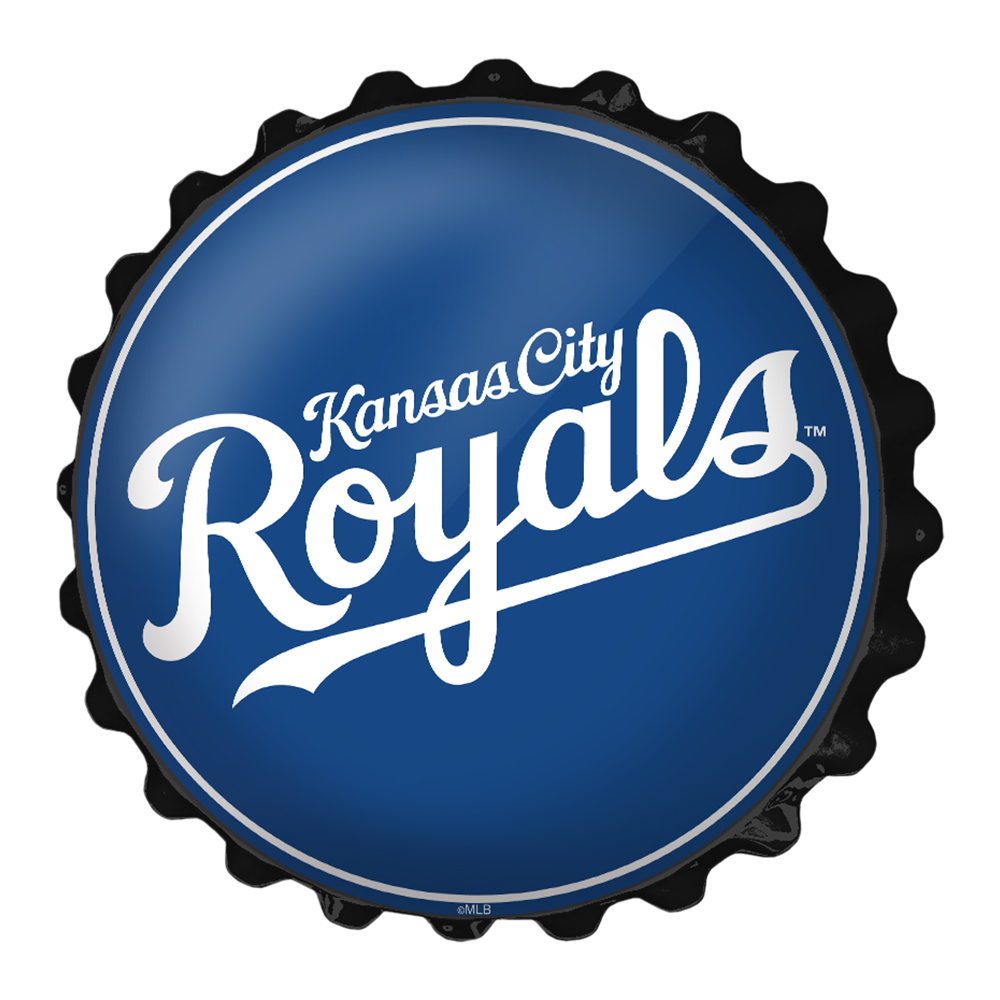 Kansas City Royals Wordmark - Bottle Cap Wall Sign  