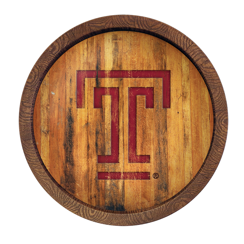 Temple Owls Weathered "Faux" Barrel Top Sign  