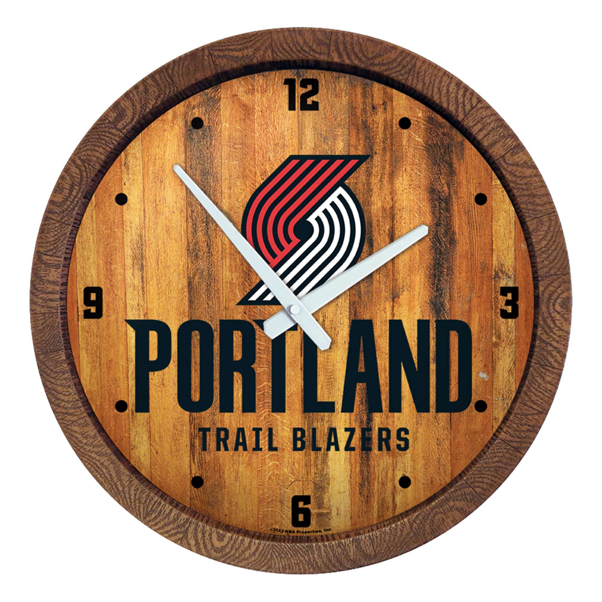 Portland Trail Blazers: Logo - "Faux" Barrel Top Clock  