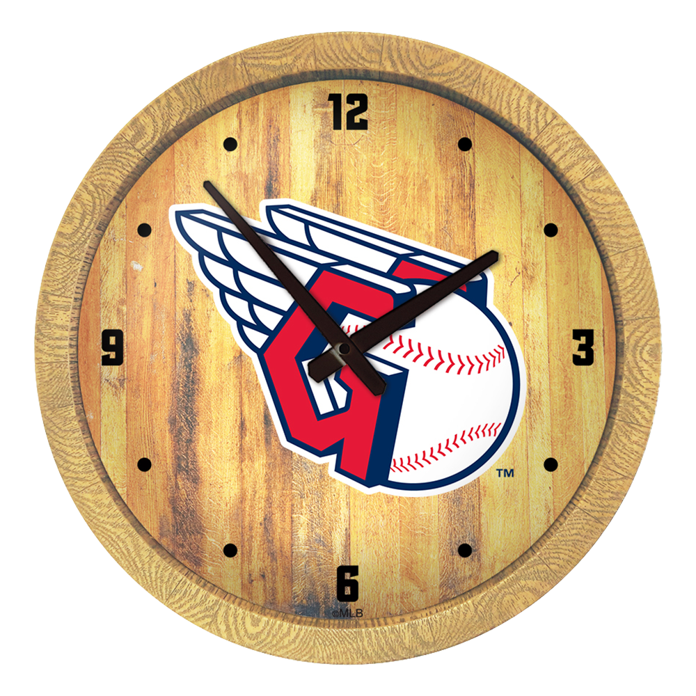 Cleveland Guardians "Faux" Barrel Top Clock  