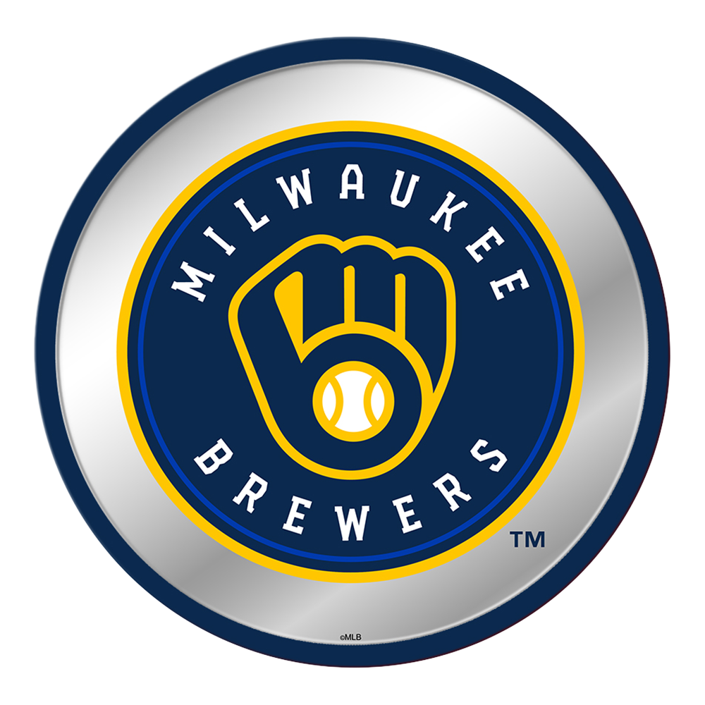 Milwaukee Brewers Modern Disc Mirrored Wall Sign  