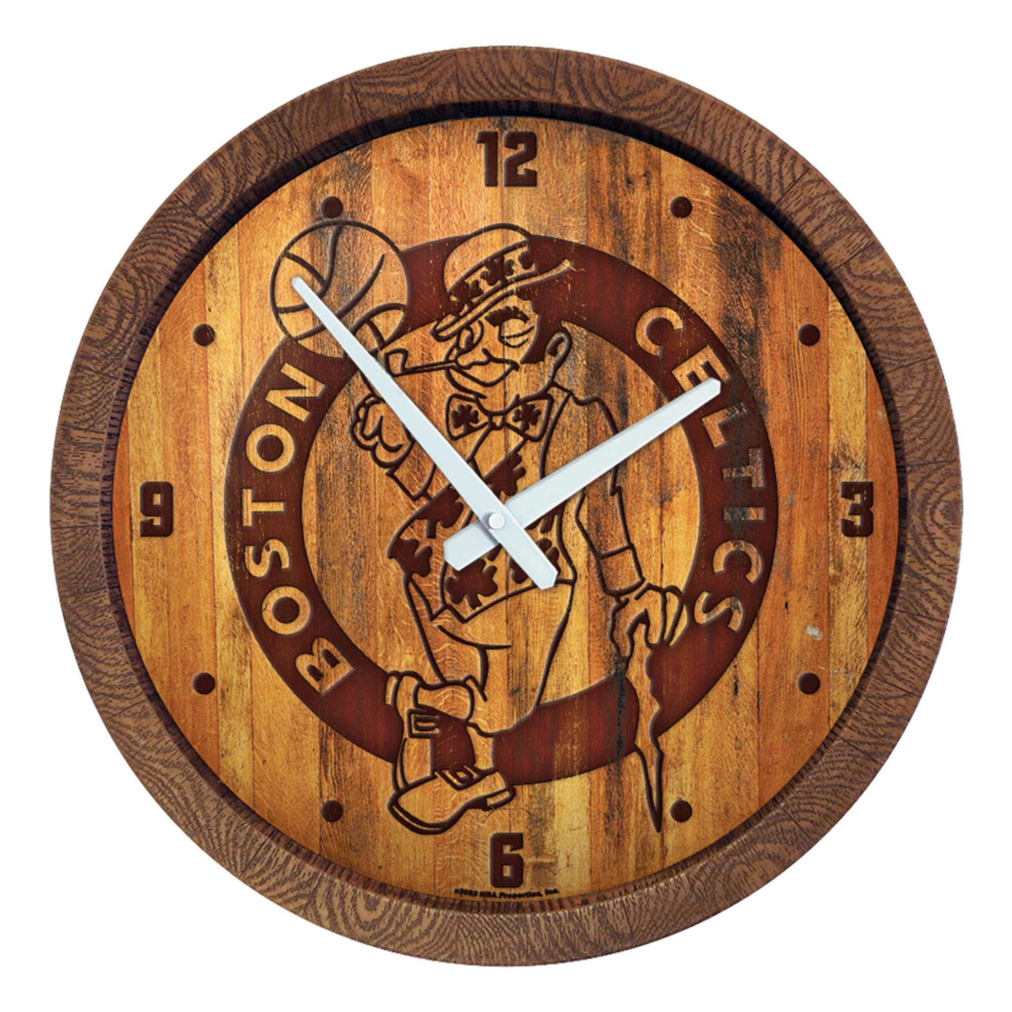 Boston Celtics: "Faux" Barrel Top Clock    