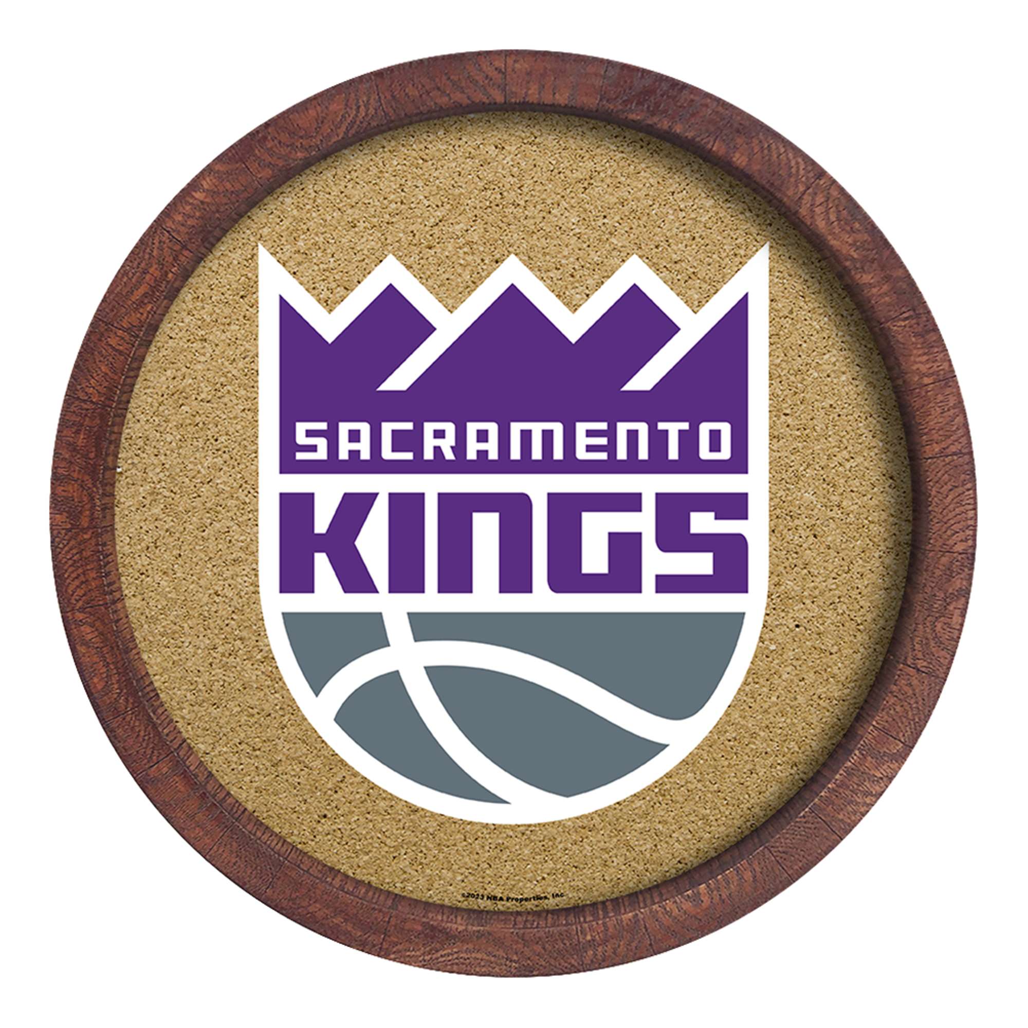 Sacramento Kings: "Faux" Barrel Framed Cork Board    