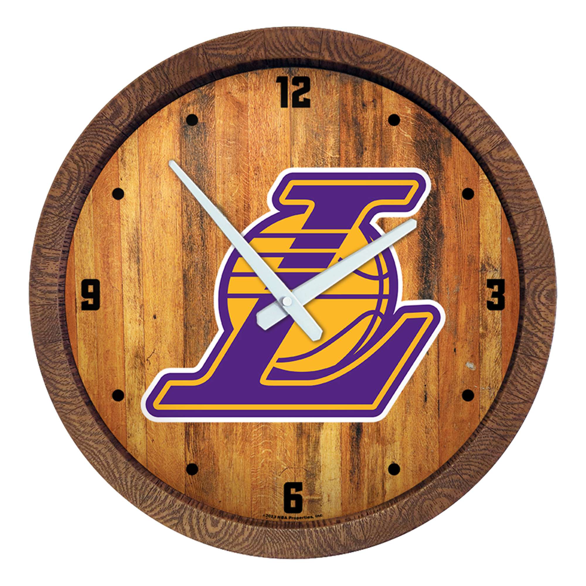 Los Angeles Lakers: Logo - "Faux" Barrel Top Clock    