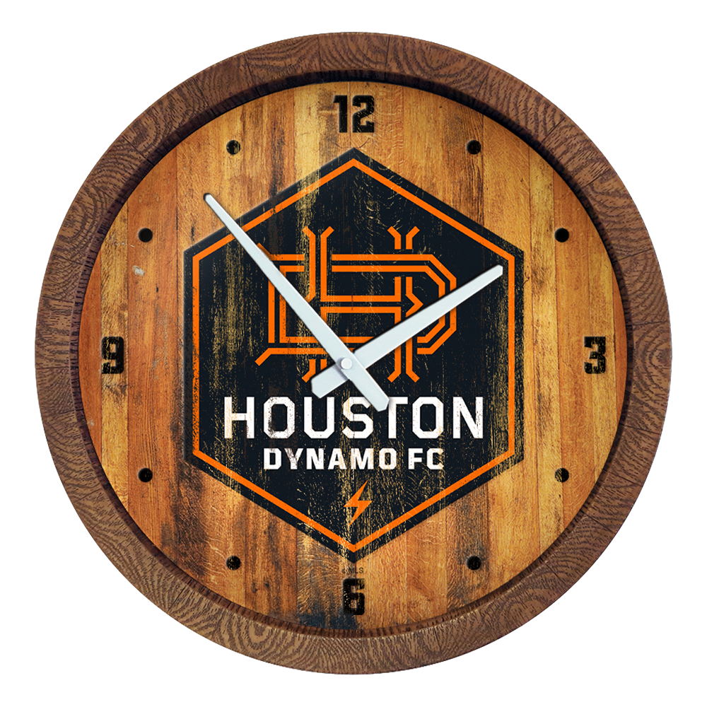 Houston Dynamo: Weathered "Faux" Barrel Top Clock  