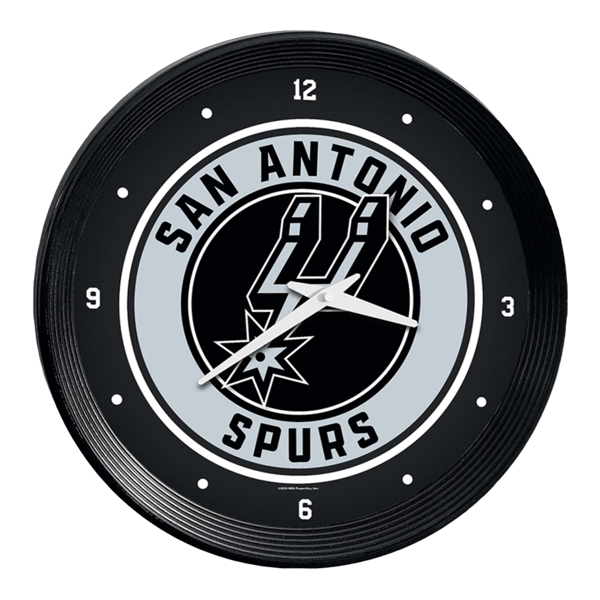 San Antonio Spurs: Ribbed Frame Wall Clock