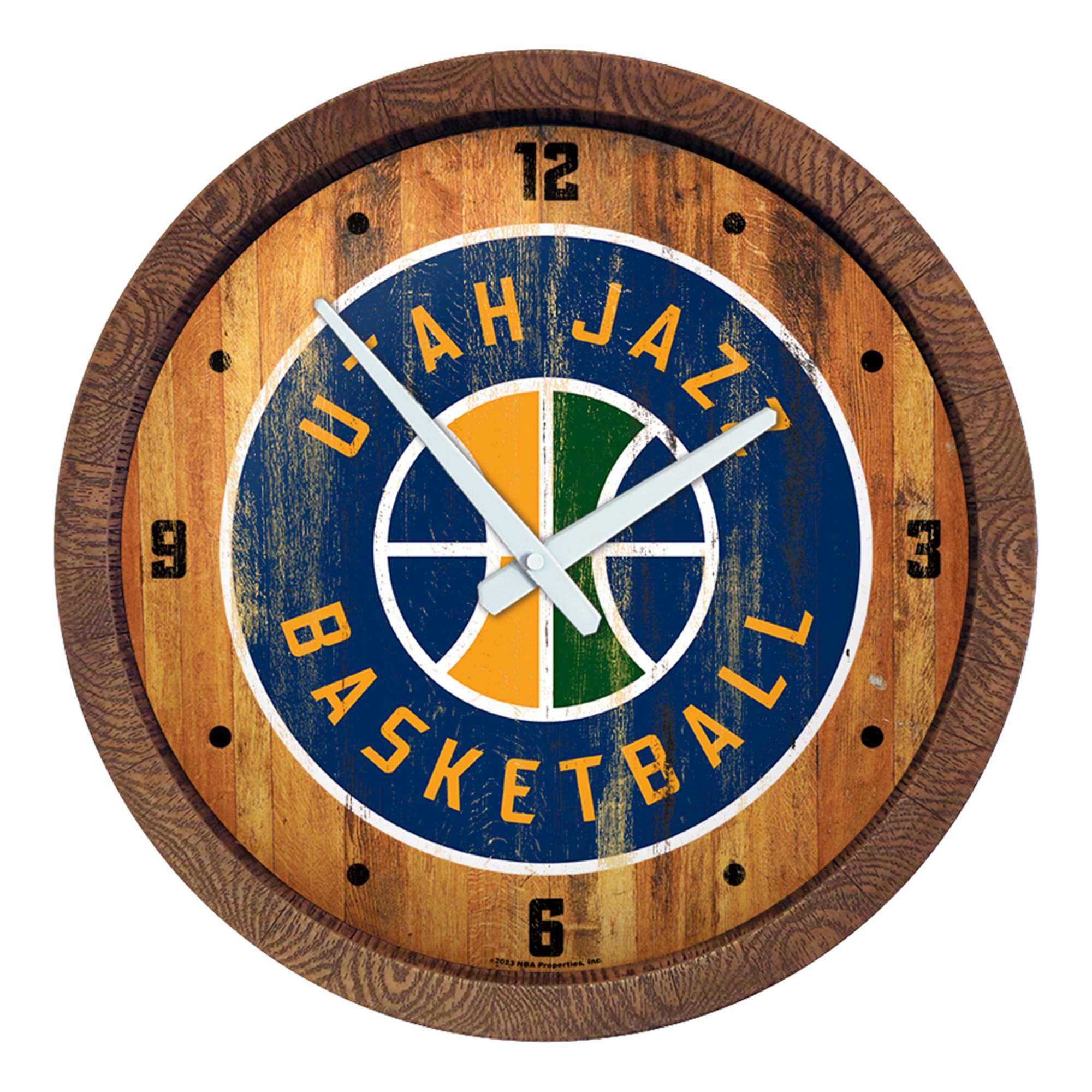 Utah Jazz: Logo - "Faux" Barrel Top Clock  
