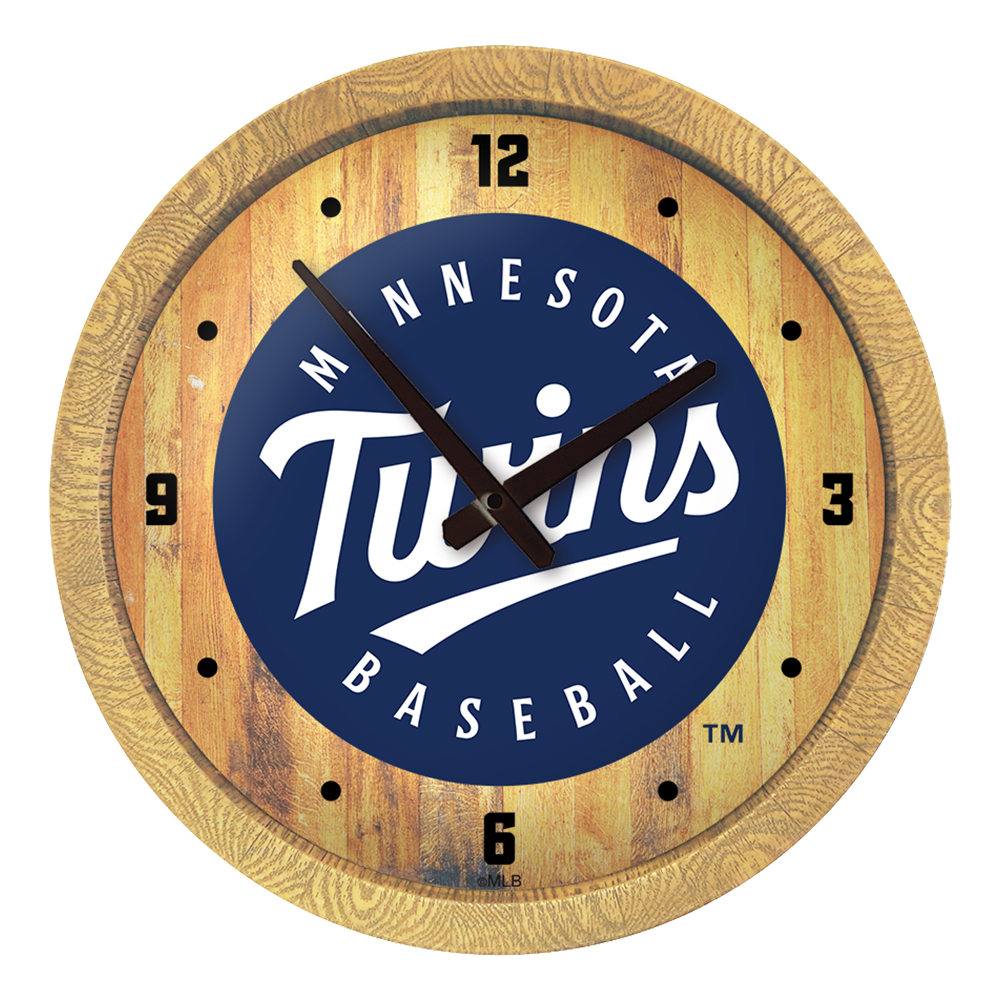Minnesota Twins "Faux" Barrel Top Clock  